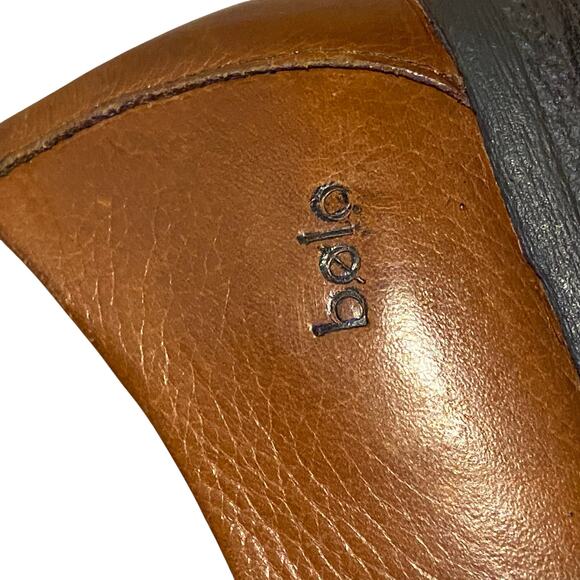 Bolo by Born Slip On Ankle Boot Sz 8 Brown Leather 2-7/8" heel Light Academic - Picture 10 of 10